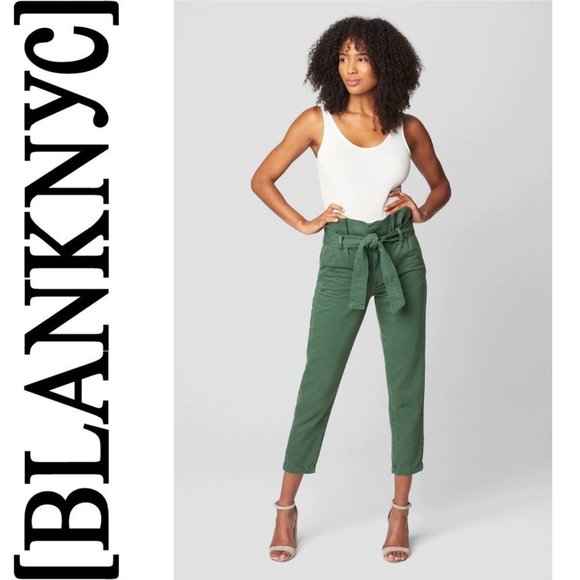 NEW BLANKNYC Paperbag Jogger Waist Tapered Pants Size 25 in Color Secret Garden - Picture 2 of 9